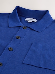 Blue Relaxed Fit Ultrasoft Smart Knitted Shirt - Image 2 of 3
