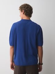 أزرق - قميص محبوك ذكي فائق النعومة بقصة مريحة - صورة 4 من 7