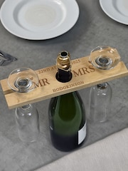Personalised Wedding Wine Glass & Bottle Holder by PMC - Image 1 of 4