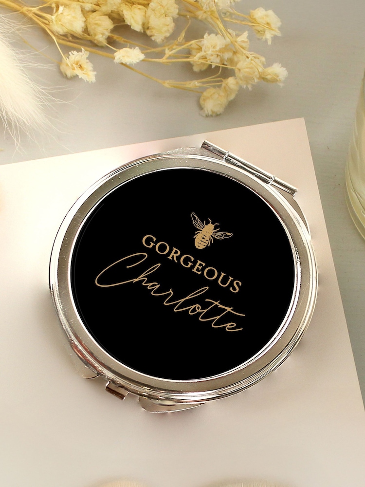 Personalised Beautiful Compact Mirror by PMC - Image 1 of 3
