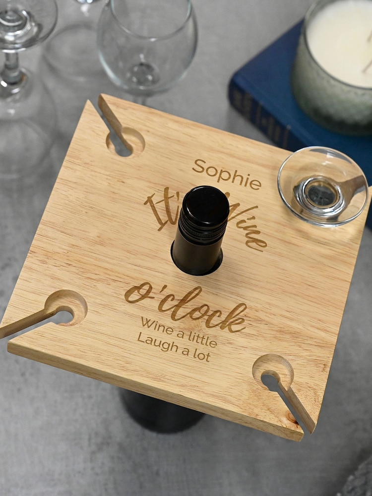 Personalised Wine O'clock 4 Glass Bottle Holder by PMC - Image 4 of 4