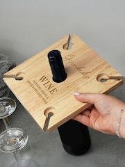 Personalised 4 Wine Glass Holder & Bottle Holder Set by PMC - Image 4 of 4