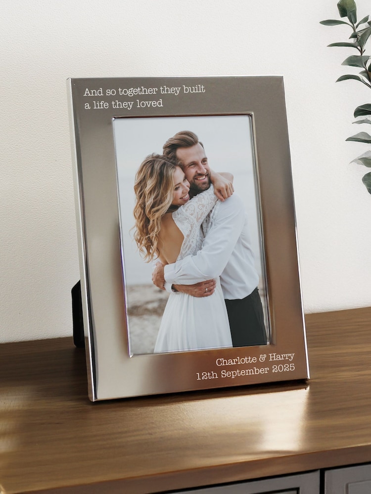 Personalised 7 x 5 Silver Photo Frame by PMC - Image 2 of 3