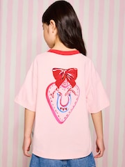 Eleanor Bowmer Pink Boucle Love Graphic T-Shirt - Image 4 of 11