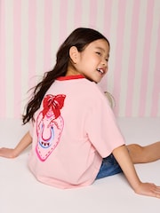 Eleanor Bowmer Pink Boucle Love Graphic T-Shirt - Image 6 of 11