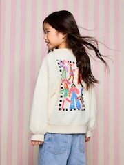 Eleanor Bowmer Cream Eleanor Bowmer Graphic Oversized Crew Neck Sweatshirt - Image 1 of 4