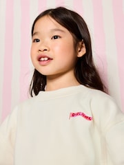 Eleanor Bowmer Cream Eleanor Bowmer Graphic Oversized Crew Neck Sweatshirt - Image 4 of 4