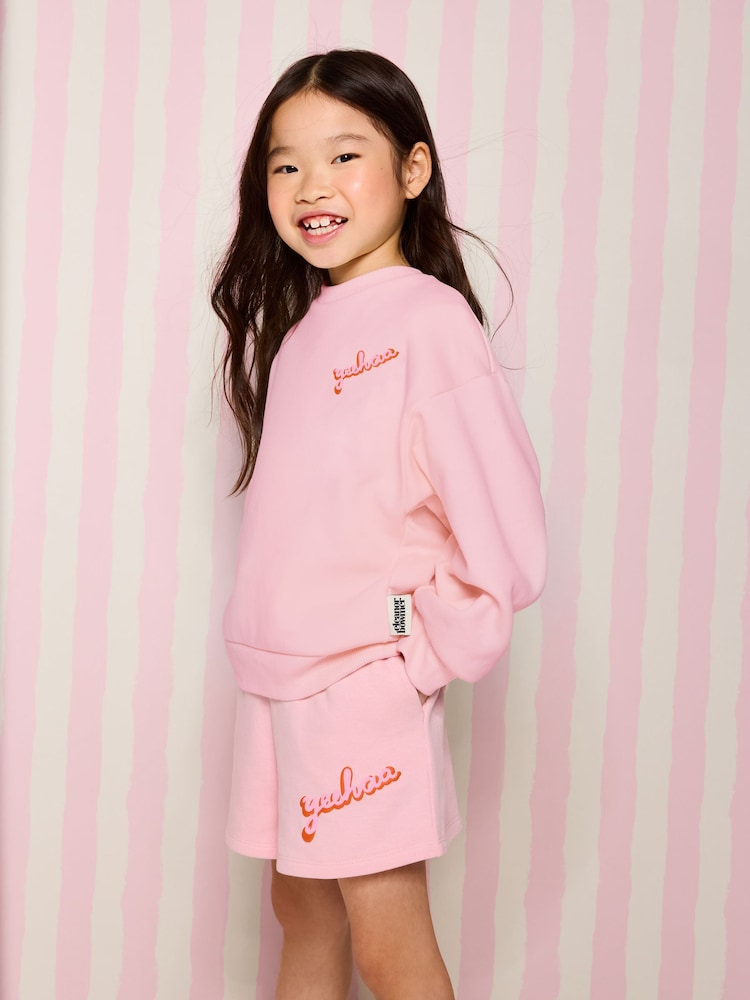 Eleanor Bowmer Pink Cowgirl Sweat and Shorts 2 Piece Set - Image 1 of 6