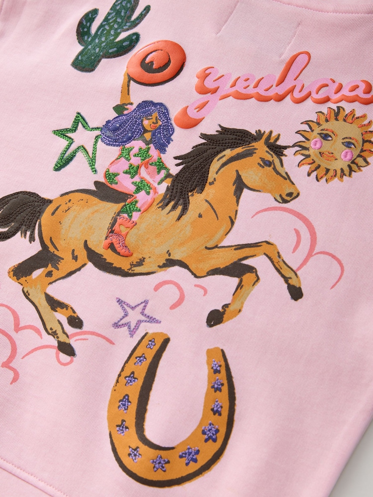 Eleanor Bowmer Pink Cowgirl Sweat and Shorts 2 Piece Set - Image 12 of 12