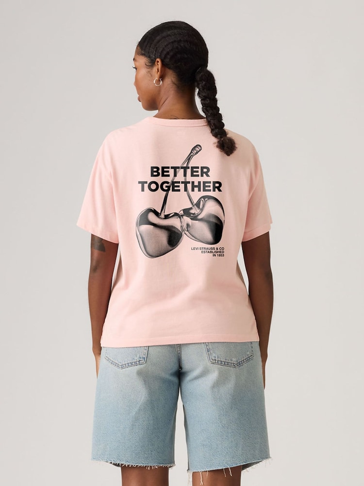Levi's® Pink Back Cherry Graphic Oversize T-Shirt - Image 1 of 5
