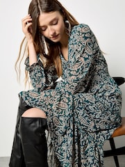 Apricot Green Evergreen Paisley Midi Dress - Image 1 of 5