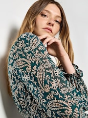 Apricot Green Evergreen Paisley Midi Dress - Image 3 of 5