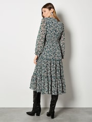 Apricot Green Evergreen Paisley Midi Dress - Image 4 of 5