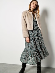 Apricot Green Evergreen Paisley Midi Dress - Image 5 of 5