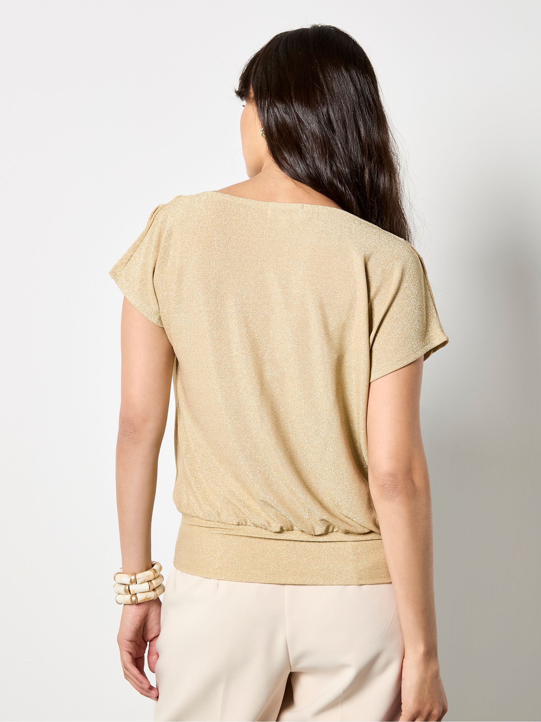 Buy Apricot Gold Sparkle Batwing Top from Next Romania