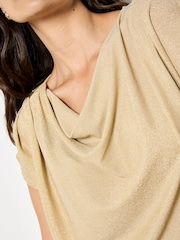 Apricot Gold Sparkle Batwing Top - Image 4 of 4