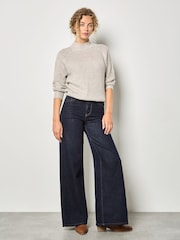 Apricot Cream Sequin Fisherman Knit Jumper - Image 3 of 4