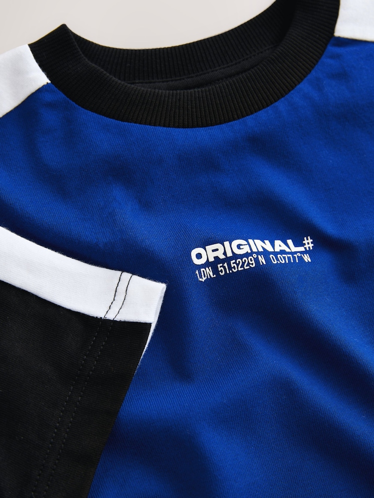 Cobalt Blue Sport Colourblock Short Sleeve T-Shirt (3-16yrs) - Image 4 of 4
