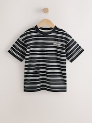 Black/White Stripe Short Sleeve Graphic T-Shirt (3-16yrs) - Image 4 of 7