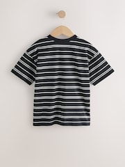 Black/White Stripe Short Sleeve Graphic T-Shirt (3-16yrs) - Image 5 of 7
