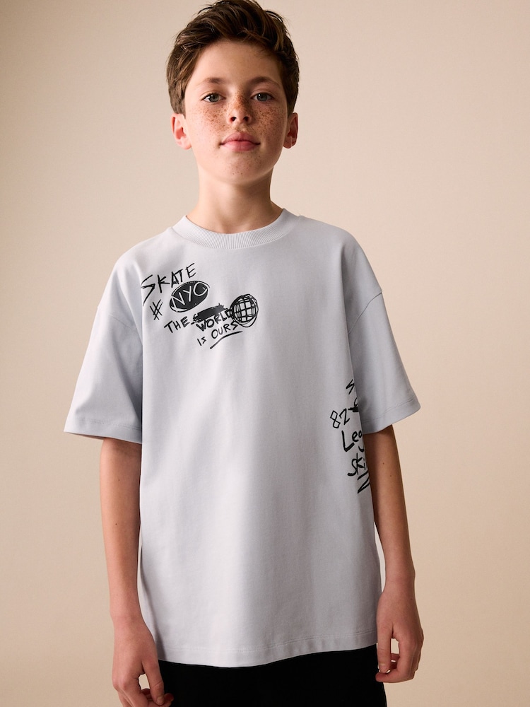 Grey Skate Short Sleeve Graphic T-Shirt (3-16yrs) - Image 1 of 7