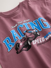 Berry Red Racing Short Sleeve Graphic T-Shirt (3-16yrs) - Image 3 of 4