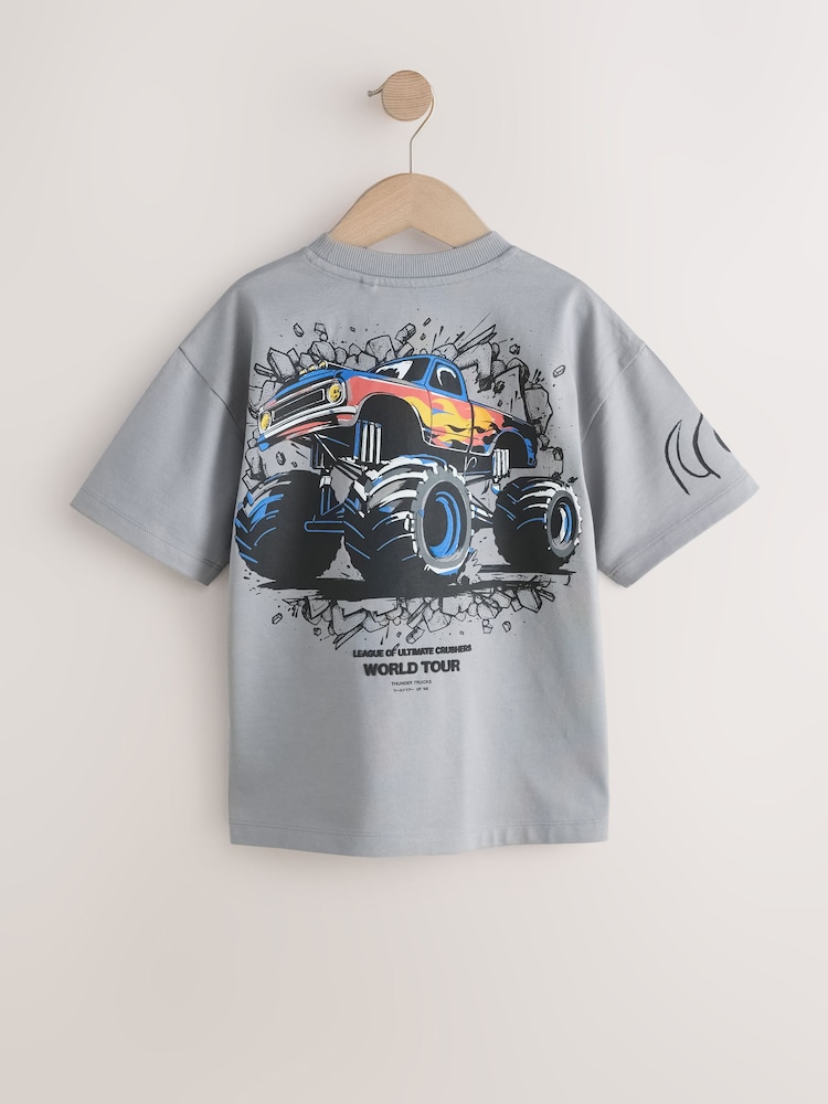 Grey Monster Truck Short Sleeve Graphic T-Shirt (3-16yrs) - Image 2 of 4