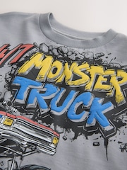 Grey Monster Truck Short Sleeve Graphic T-Shirt (3-16yrs) - Image 4 of 4