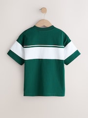 Green/White Colourblock Short Sleeve T-Shirt (3-16yrs) - Image 6 of 8
