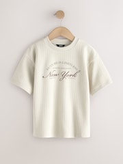ベージュ - テクスチャード半袖 Tシャツ（3～16歳） - 画像 1 / 4