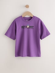 Purple Back Print Short Sleeve Graphic T-Shirt (3-16yrs) - Image 1 of 4