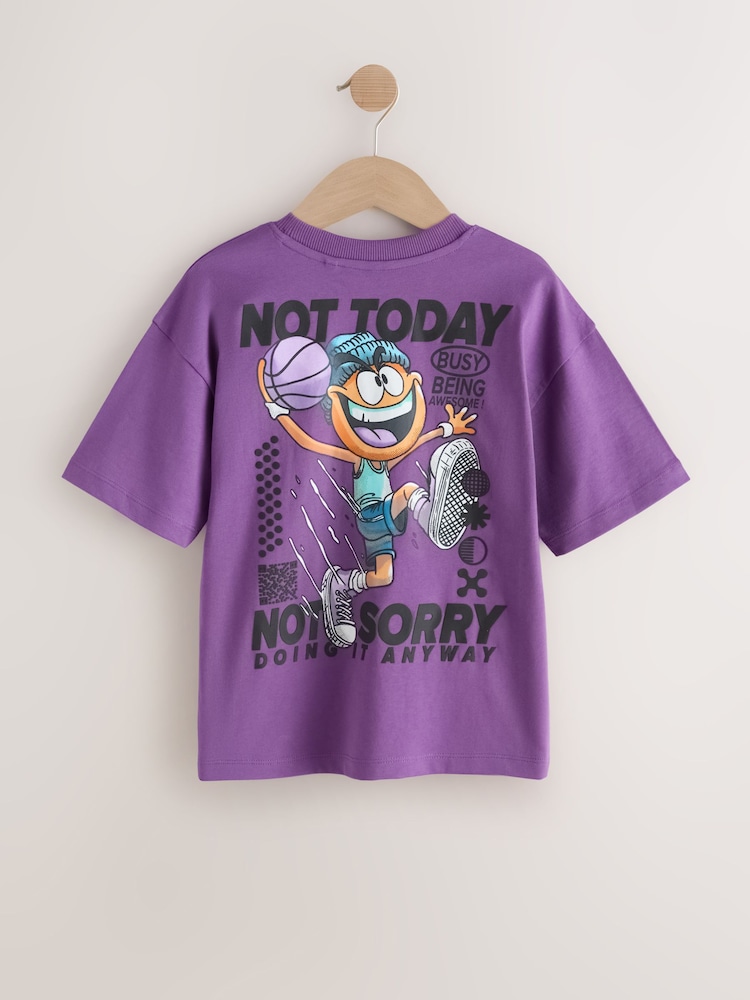 Purple Back Print Short Sleeve Graphic T-Shirt (3-16yrs) - Image 2 of 4 Purple Back Print Short Sleeve Graphic T-Shirt (3-16yrs) - Image 2 of 4