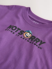 Purple Back Print Short Sleeve Graphic T-Shirt (3-16yrs) - Image 4 of 4