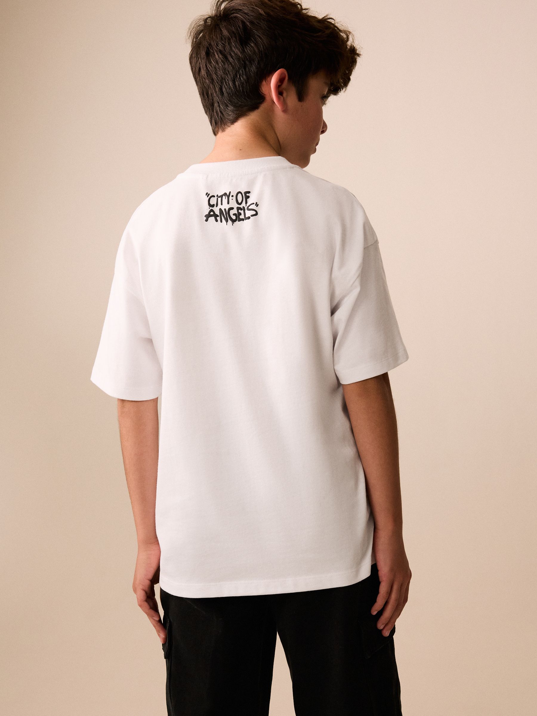 Buy White Graffiti Cherub Short Sleeve Graphic T-Shirt (3-16yrs