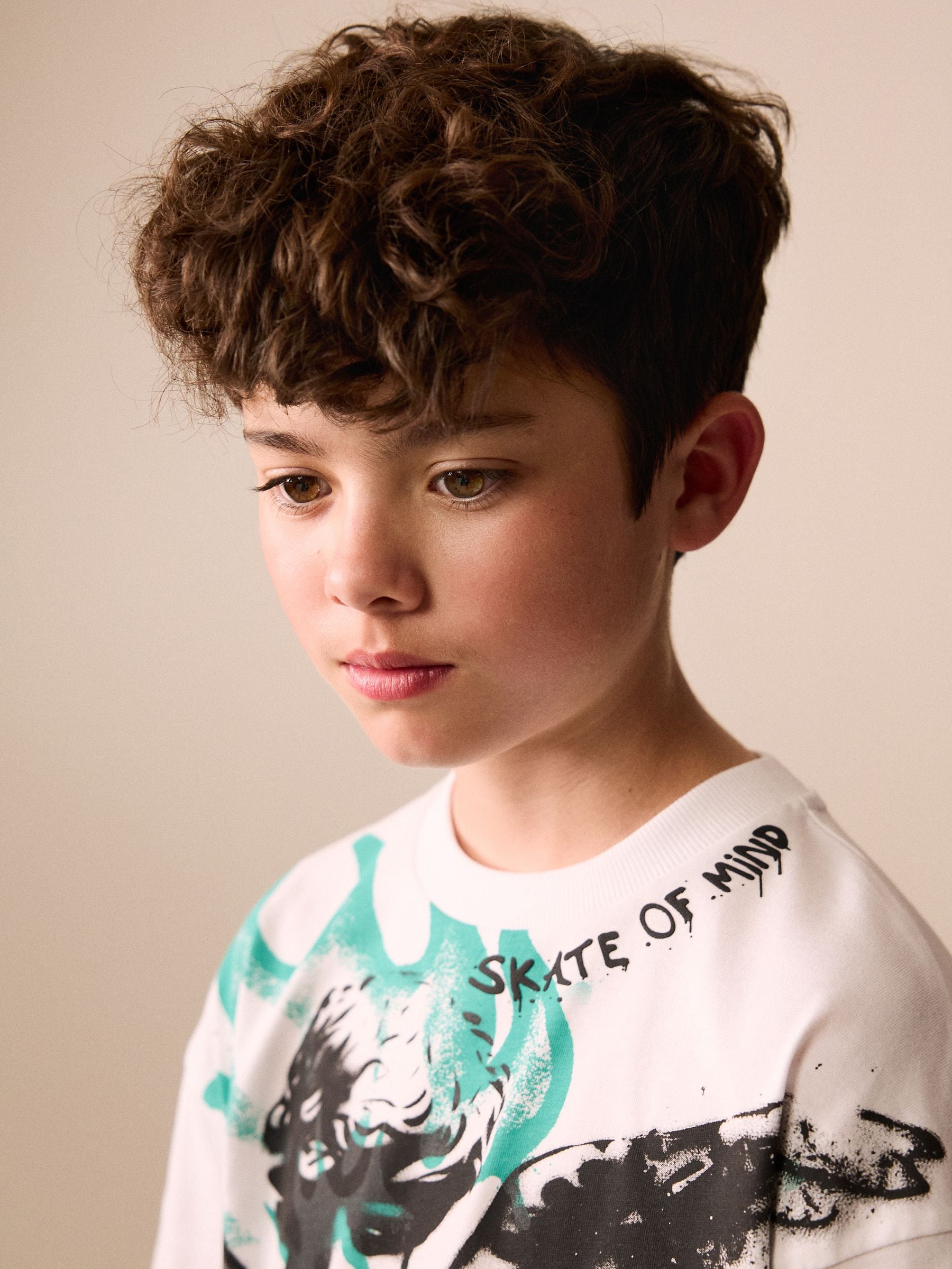Buy White Graffiti Cherub Short Sleeve Graphic T-Shirt (3-16yrs
