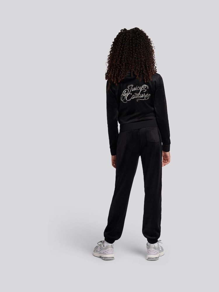 Juicy Couture Black Zip Through Hoodie and Relaxed Joggers Set - Image 2 of 12 Juicy Couture Black Zip Through Hoodie and Relaxed Joggers Set - Image 2 of 12
