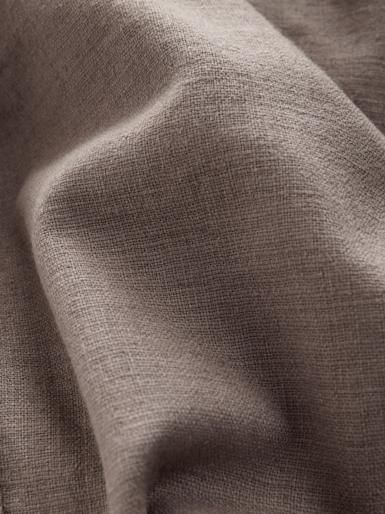 Mushroom Brown Regular Tapered Fit Linen Rich Blend Textured Trousers With Elasticated Waist - Image 9 of 9 Mushroom Brown Regular Tapered Fit Linen Rich Blend Textured Trousers With Elasticated Waist - Image 9 of 9