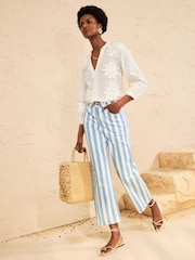 Love & Roses Multi Pintuck Crop Wide Leg Jeans - Image 4 of 5