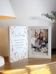 Personalised Floral Wooden Hinged 6x4 Photo Frame by PMC - Image 2 of 4