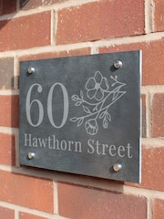 Personalised Floral Slate House Sign by PMC - Image 1 of 3