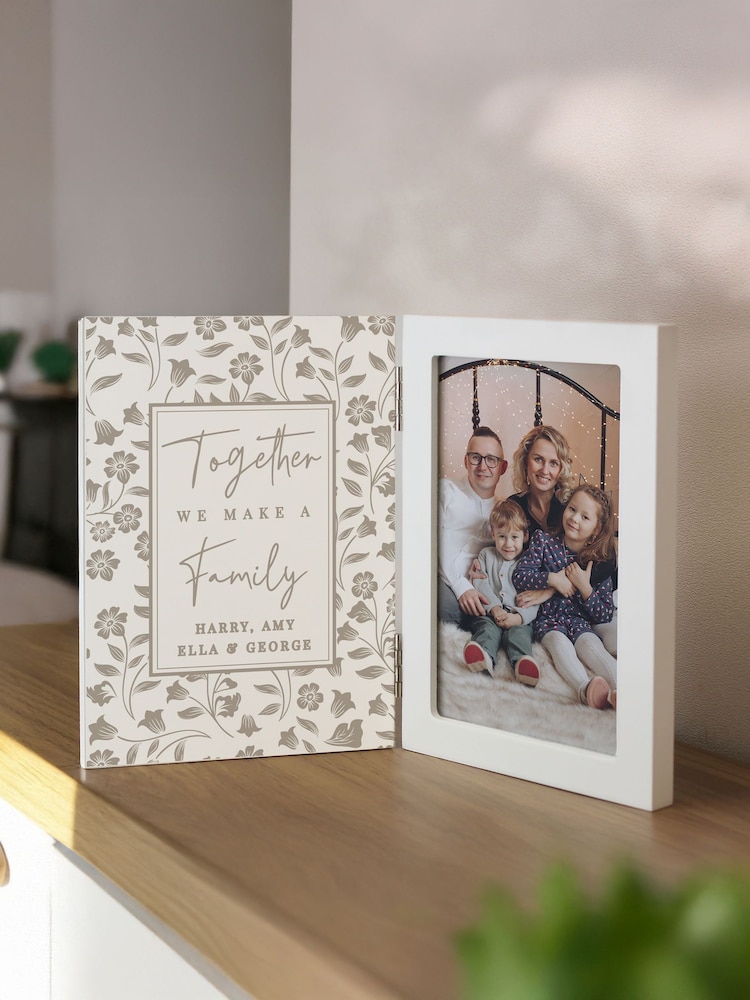 Personalised Family Wooden Hinged 6x4 Photo Frame by PMC - Image 3 of 3