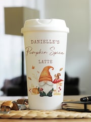 Personalised Autumn Gonk Travel Cup by PMC - Image 1 of 3