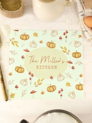Personalised Pumpkin Glass Chopping Board by PMC - Image 1 of 3