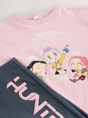 Rosa - Huntrix K-Pop Demon Hunters Wide Leg Pyjamas (6-16yrs) - Imagen 9 de 10
