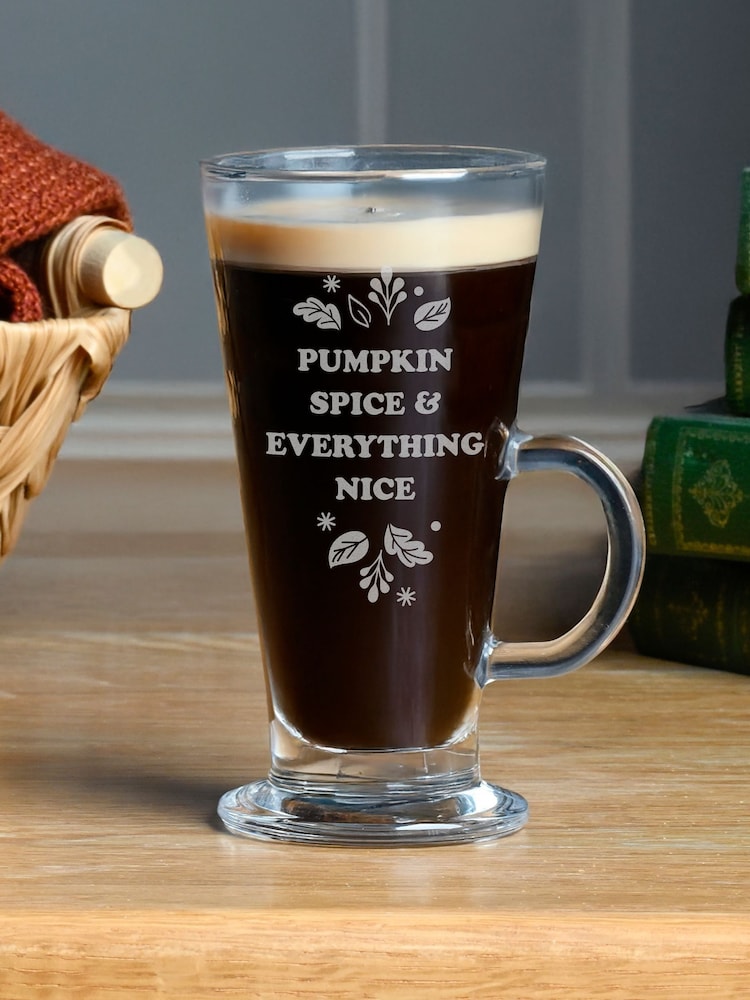 Personalised Autumn Latte Glass by PMC - Image 1 of 3