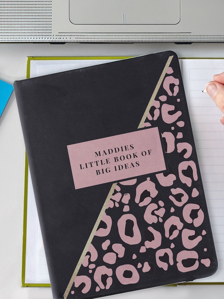 Personalised Leopard Print A5 Hardback Notebook by PMC - Image 1 of 3 Personalised Leopard Print A5 Hardback Notebook by PMC - Image 1 of 3