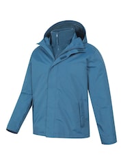 Mountain Warehouse Blue Marl Mens Fell 3-In-1 Water Resistant Jacket - Image 3 of 7