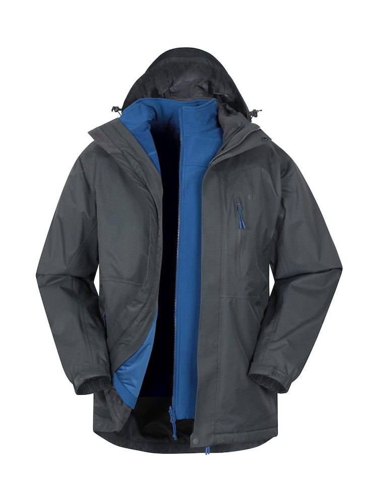 Gris claro - Mountain Warehouse Mens Bracken Extreme 3-In-1 Waterproof Jacket - Imagen 1 de 7
