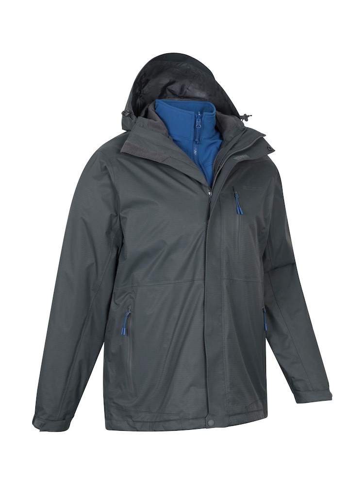 Gris claro - Mountain Warehouse Mens Bracken Extreme 3-In-1 Waterproof Jacket - Imagen 2 de 7