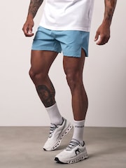 Gym King Blue Geometric Knit Linear Shorts - Image 1 of 4